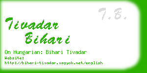 tivadar bihari business card